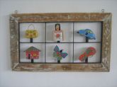 quadro de ferro 6 espaços desenhos variados