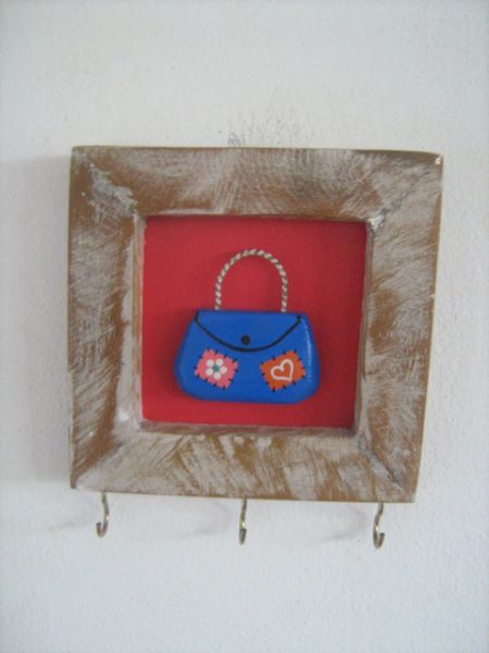 quadro de bolsinha porta chave