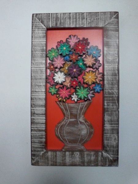 quadro de flores vaso alho