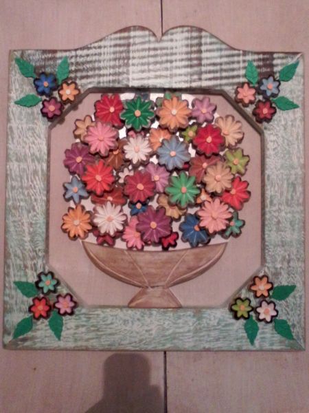 quadro de flores vazado