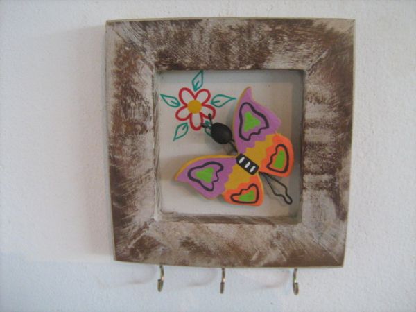 quadro de borboleta porta chave