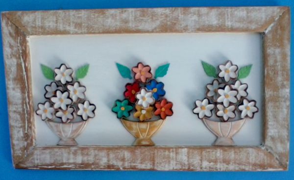 quadro 3 vasos de flores